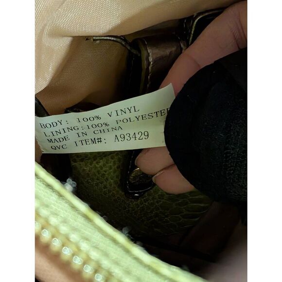 Unbranded Women's Green Snake Skin Embossed Multi Pocket Carry-on Bag New Withou - Picture 8 of 8